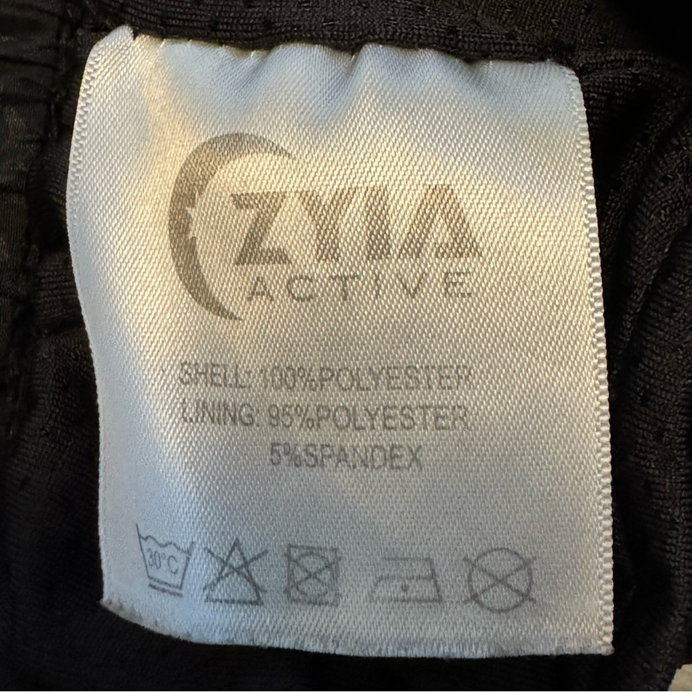 ZYIA Black Athletic Running Shorts with Subtle Leopard Jacquard - Picture 6 of 10